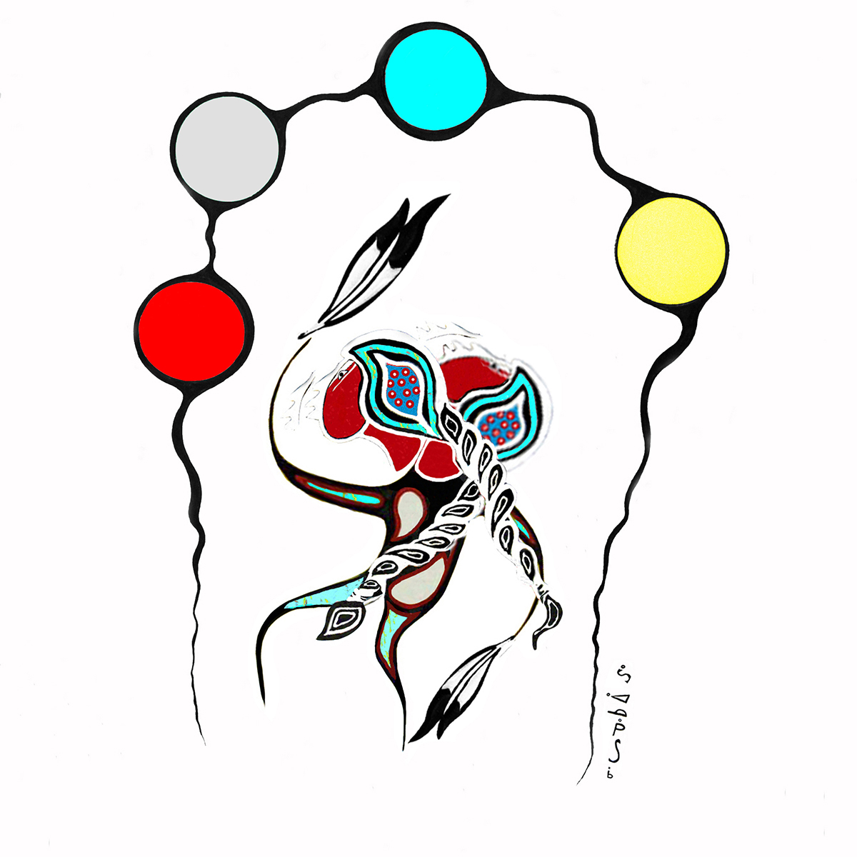 Native woodland art wall print Powwow Dancer