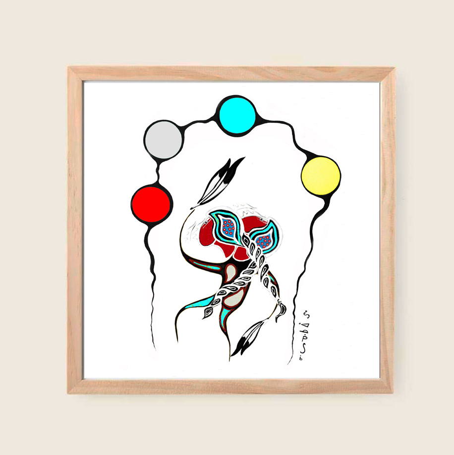 Anishinaabe Powwow Dancer framed canvas